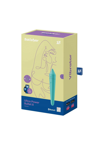 Бирюзовый мини-вибратор Ultra Power Bullet 8 Бирюзовый мини-вибратор Ultra Power Bullet 8