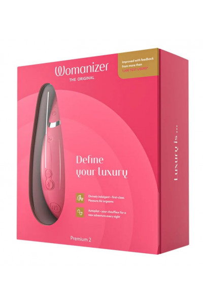 Розовый клиторальный стимулятор Womanizer Premium 2