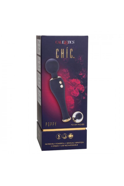 Синий клиторальный вибромассажер Chic Poppy - 20,25 см. Синий клиторальный вибромассажер Chic Poppy - 20,25 см.