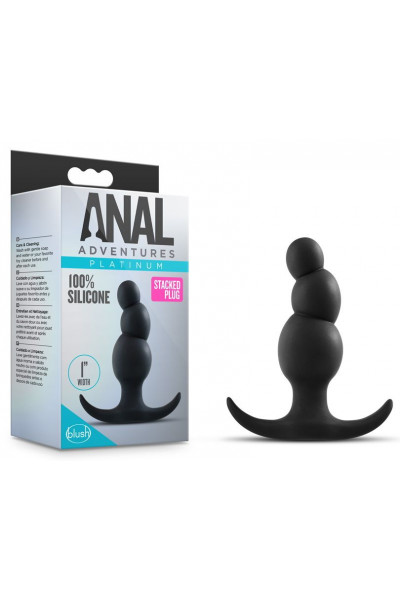 Чёрная фигурная анальная пробка Stacked Plug - 7,6 см. Чёрная фигурная анальная пробка Stacked Plug - 7,6 см.