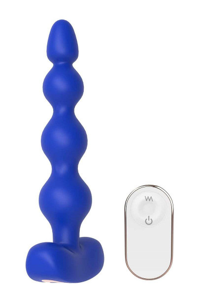 Синяя анальная виброелочка с пультом ДУ Remote Anal Bead - 18 см. Синяя анальная виброелочка с пультом ДУ Remote Anal Bead - 18 см.