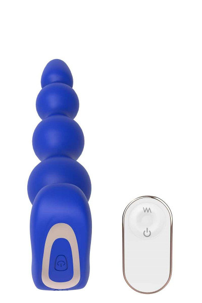 Синяя анальная виброелочка с пультом ДУ Remote Anal Bead - 18 см. Синяя анальная виброелочка с пультом ДУ Remote Anal Bead - 18 см.