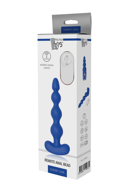 Синяя анальная виброелочка с пультом ДУ Remote Anal Bead - 18 см. Синяя анальная виброелочка с пультом ДУ Remote Anal Bead - 18 см.
