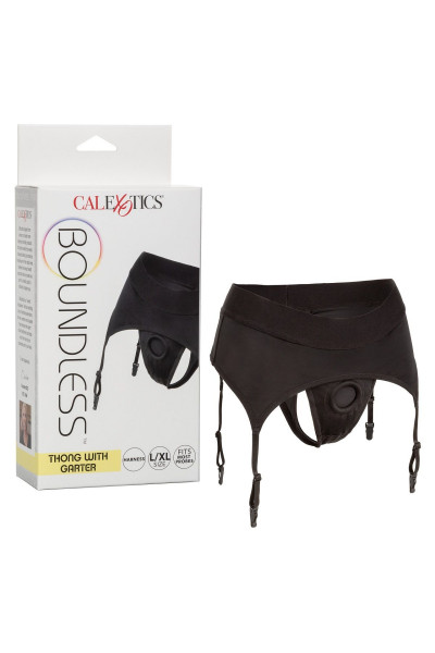 Пояс-трусики для фиксации насадок Boundless Thong with Garter L/XL Пояс-трусики для фиксации насадок Boundless Thong with Garter L/XL