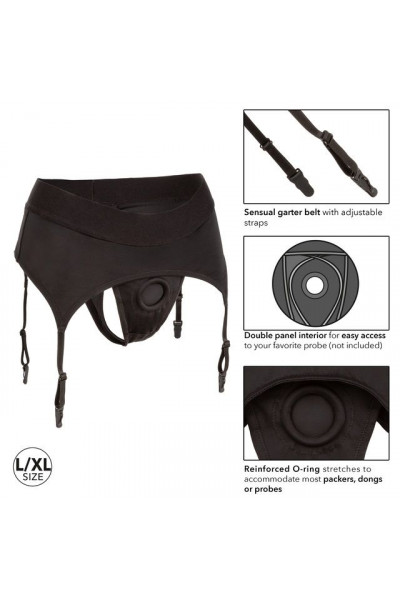 Пояс-трусики для фиксации насадок Boundless Thong with Garter L/XL Пояс-трусики для фиксации насадок Boundless Thong with Garter L/XL