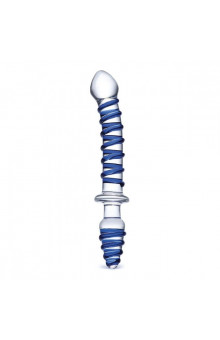 Двусторонний фаллоимитатор с анальной пробкой Mr. Swirly Dildo Butt Plug - 25 см.