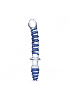 Двусторонний фаллоимитатор с анальной пробкой Mr. Swirly Dildo Butt Plug - 25 см.
