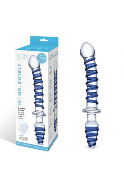 Двусторонний фаллоимитатор с анальной пробкой Mr. Swirly Dildo Butt Plug - 25 см. Двусторонний фаллоимитатор с анальной пробкой Mr. Swirly Dildo Butt Plug - 25 см.