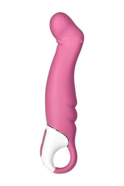 Вибратор Satisfyer Petting Hippo с загнутым кончиком - 22,9 см. Вибратор Satisfyer Petting Hippo с загнутым кончиком - 22,9 см.