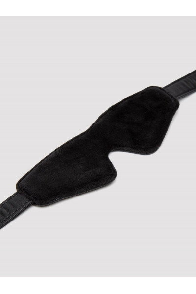 Черная плотная маска на глаза Bound to You Faux Leather Blindfold Черная плотная маска на глаза Bound to You Faux Leather Blindfold
