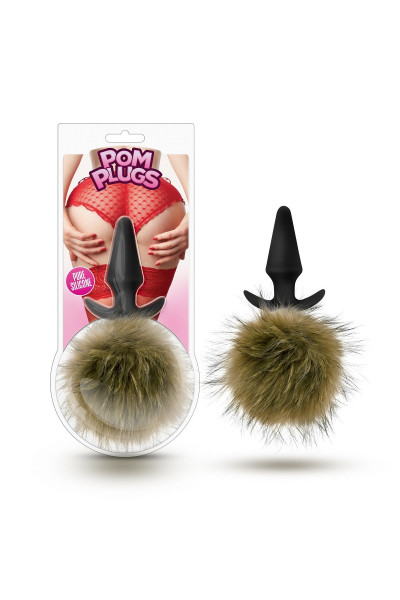 Силиконовая анальная пробка с дымчатым заячьим хвостом Fur Pom Pom - 12,7 см. Силиконовая анальная пробка с дымчатым заячьим хвостом Fur Pom Pom - 12,7 см.
