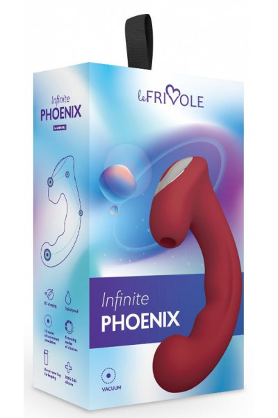 Бордовый вибратор Phoenix с вакуумной стимуляцией клитора - 18 см. Бордовый вибратор Phoenix с вакуумной стимуляцией клитора - 18 см.