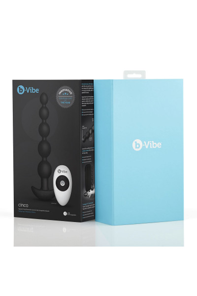 Черные анальные бусы с 3 моторами B-Vibe Cinco Anal Beads - 20,5 см. Черные анальные бусы с 3 моторами B-Vibe Cinco Anal Beads - 20,5 см.