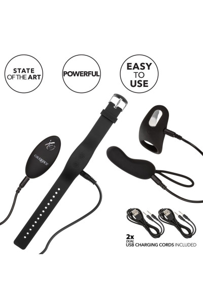 Черный вибронабор для двоих Silicone Remote Foreplay Set Черный вибронабор для двоих Silicone Remote Foreplay Set
