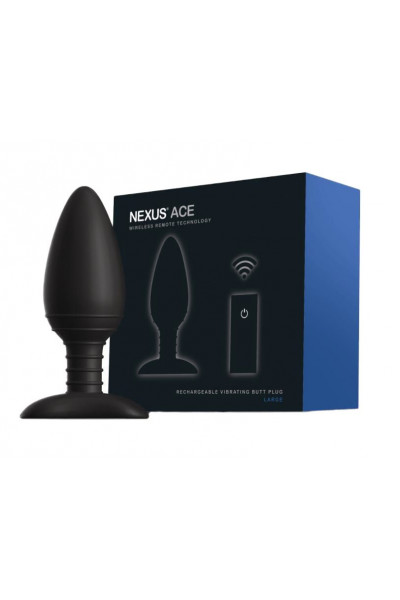 Чёрная вибровтулка NEXUS ACE LARGE с дистанционным управлением - 14 см. Чёрная вибровтулка NEXUS ACE LARGE с дистанционным управлением - 14 см.