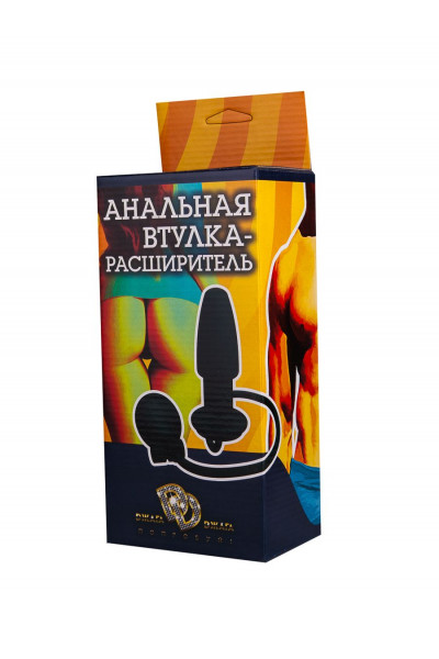 Черная анальная втулка-расширитель с грушей - 11,5 см. Черная анальная втулка-расширитель с грушей - 11,5 см.