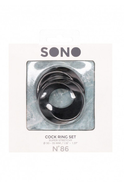 Набор из двух черных эрекционных колец N 86 Cock Ring Set Набор из двух черных эрекционных колец N 86 Cock Ring Set