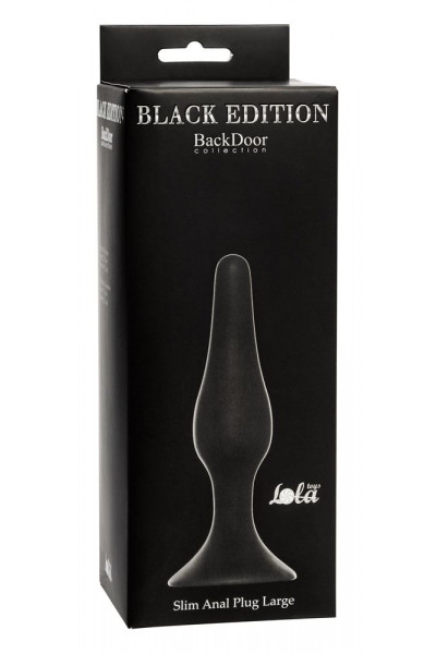 Чёрная анальная пробка Slim Anal Plug Large - 12,5 см. Чёрная анальная пробка Slim Anal Plug Large - 12,5 см.