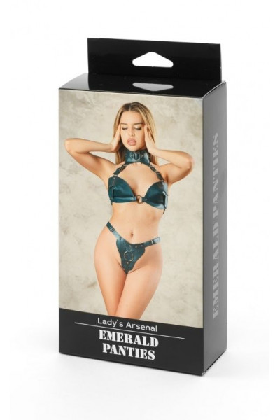 Изумрудные трусики с кольцом для насадок Emerald Panties Изумрудные трусики с кольцом для насадок Emerald Panties
