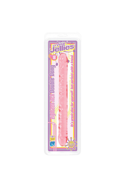 Розовый двухголовый фаллоимитатор Crystal Jellies - 45,7 см. Розовый двухголовый фаллоимитатор Crystal Jellies - 45,7 см.