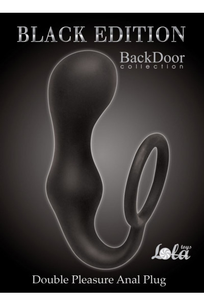 Чёрное эрекционное кольцо с анальной пробкой Double Pleasure Anal Plug Чёрное эрекционное кольцо с анальной пробкой Double Pleasure Anal Plug