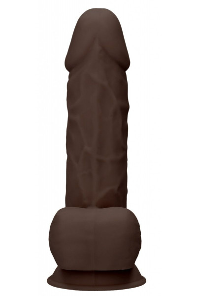 Коричневый фаллоимитатор Silicone Dildo With Balls - 21,6 см. Коричневый фаллоимитатор Silicone Dildo With Balls - 21,6 см.