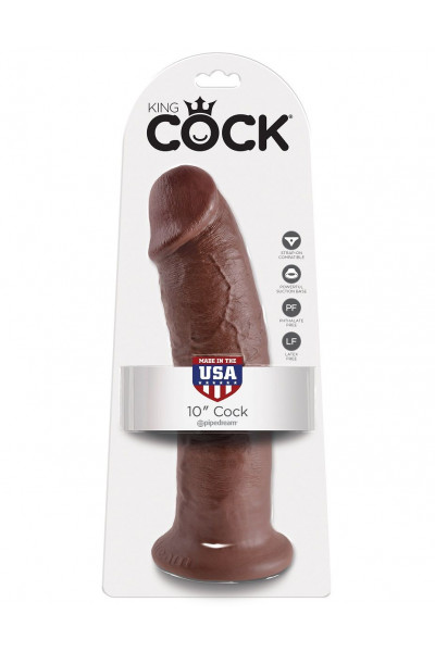 Коричневый фаллос-гигант 10 Cock - 25,4 см. Коричневый фаллос-гигант 10 Cock - 25,4 см.