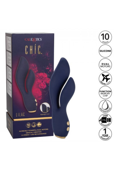 Синий вибромассажер-кролик Chic Lilac - 17,75 см. Синий вибромассажер-кролик Chic Lilac - 17,75 см.