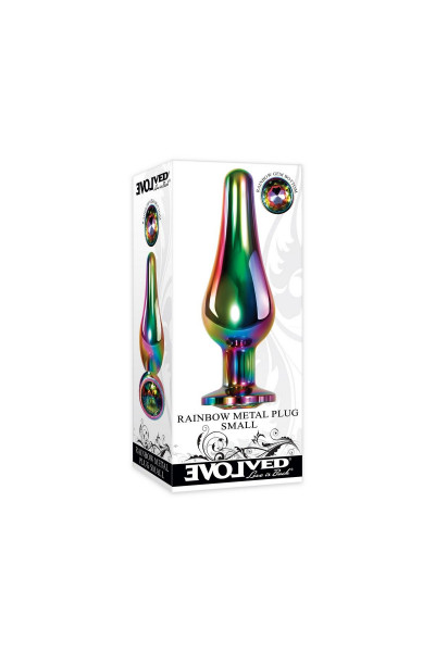 Радужная анальная пробка Rainbow Metal Plug Small - 9,4 см. Радужная анальная пробка Rainbow Metal Plug Small - 9,4 см.