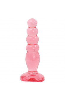 Розовая анальная пробка Crystal Jellies 5 Anal Delight - 14 см.