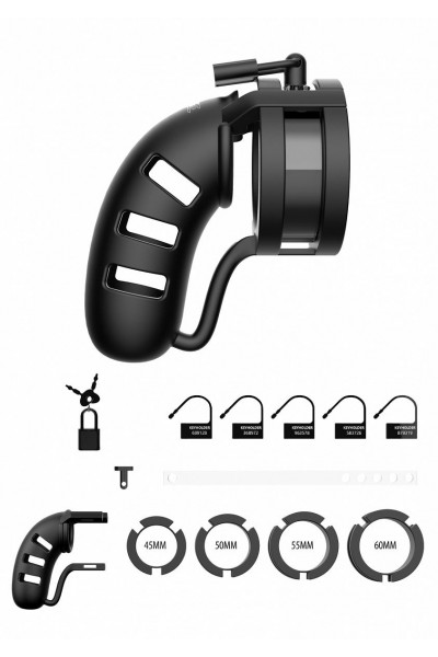Черный мужской пояс верности Silicone Cage Ballsplitter Model 19 Chastity 4.5 Черный мужской пояс верности Silicone Cage Ballsplitter Model 19 Chastity 4.5