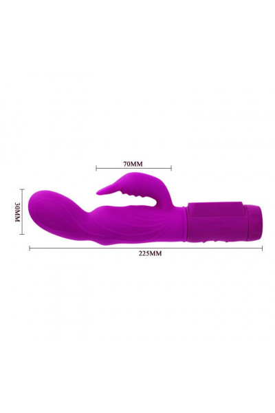 Лиловый вибратор с клиторальной стимуляцией Body Touch - 22,5 см. Лиловый вибратор с клиторальной стимуляцией Body Touch - 22,5 см.