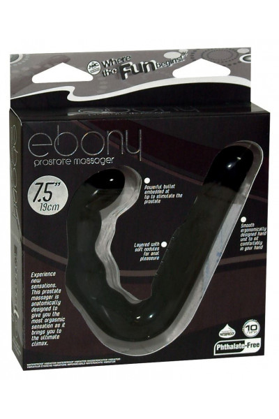 Чёрный стимулятор простаты Ebony Prostate Massager Чёрный стимулятор простаты Ebony Prostate Massager