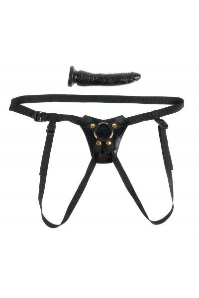 Чёрный с золотом женский страпон Designer Strap-On Чёрный с золотом женский страпон Designer Strap-On