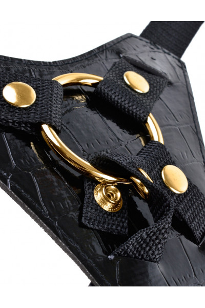 Чёрный с золотом женский страпон Designer Strap-On Чёрный с золотом женский страпон Designer Strap-On