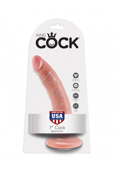 Телесный фаллоимитатор с присоской 7 Cock - 17,8 см. Телесный фаллоимитатор с присоской 7 Cock - 17,8 см.