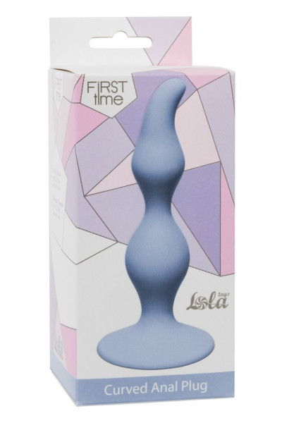 Голубая анальная пробка Curved Anal Plug Blue - 12,5 см. Голубая анальная пробка Curved Anal Plug Blue - 12,5 см.