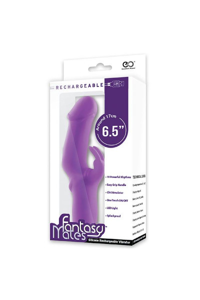 Фиолетовый вибратор с клиторальным отростком MATES FANTASY RECHARGE VIBRATOR - 17 см. Фиолетовый вибратор с клиторальным отростком MATES FANTASY RECHARGE VIBRATOR - 17 см.