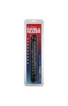 Черный двухголовый фаллоимитатор Jr. Veined Double Header 12 Bender - 30,5 см.