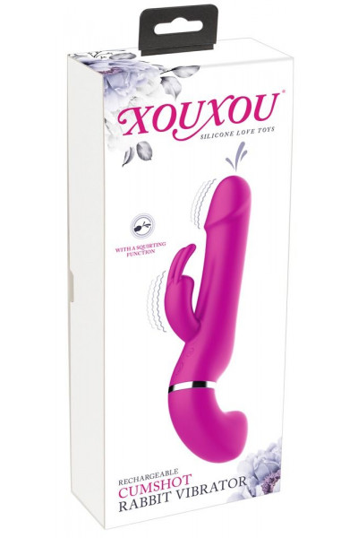 Лиловый вибратор-кролик с функцией сквирта Cumshot Rabbit Vibrator - 24 см. Лиловый вибратор-кролик с функцией сквирта Cumshot Rabbit Vibrator - 24 см.