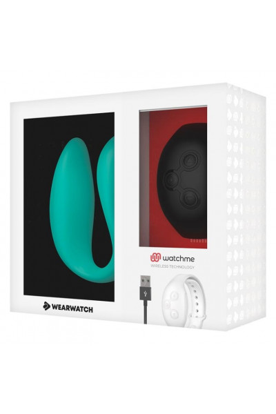 Зеленый вибратор для пар с черным пультом-часами Weatwatch Dual Pleasure Vibe Зеленый вибратор для пар с черным пультом-часами Weatwatch Dual Pleasure Vibe