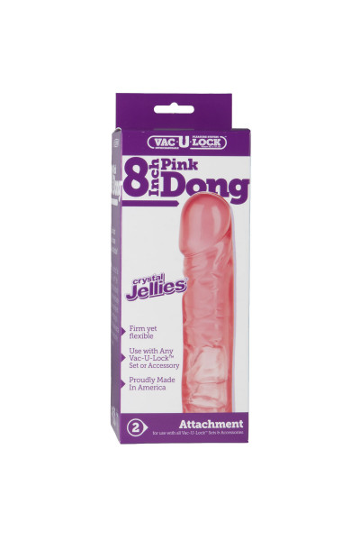 Розовая фаллическая насадка Vac-U-Lock 8 Crystal Jellies Dong - 20,3 см. Розовая фаллическая насадка Vac-U-Lock 8 Crystal Jellies Dong - 20,3 см.