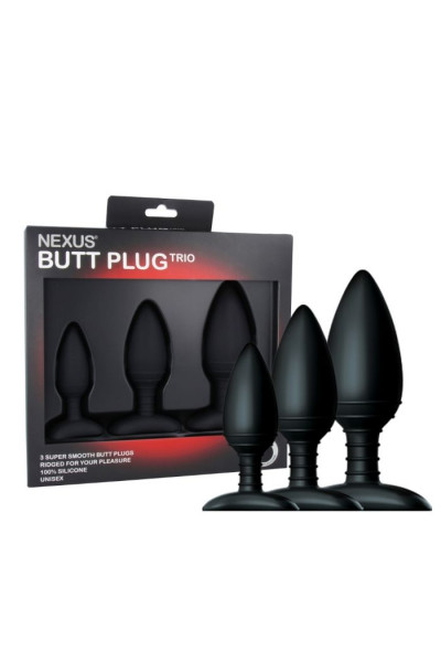 Набор из 3 черных анальных втулок NEXUS BUTT PLUG TRIO SET Набор из 3 черных анальных втулок NEXUS BUTT PLUG TRIO SET