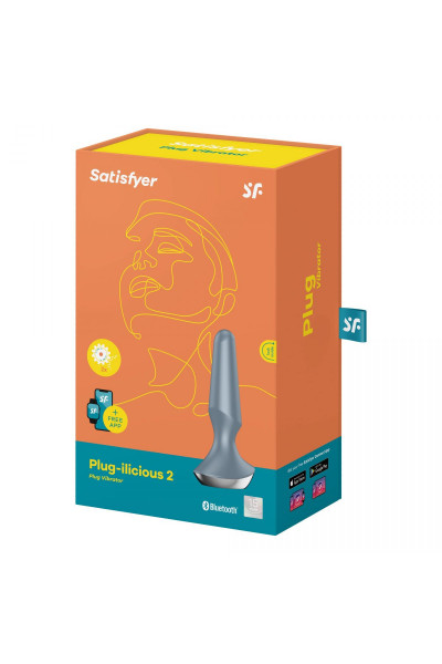 Серая анальная пробка с вибрацией Satisfyer Plug-ilicious 2 - 14 см. Серая анальная пробка с вибрацией Satisfyer Plug-ilicious 2 - 14 см.
