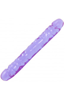 Двухсторонний фиалковый фаллос Crystal Jellies 12 Jr. Double Dong - 30,5 см.