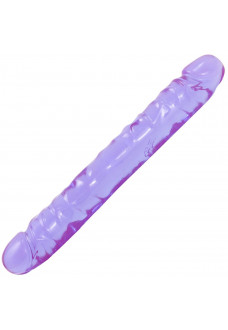 Двухсторонний фиалковый фаллос Crystal Jellies 12 Jr. Double Dong - 30,5 см.