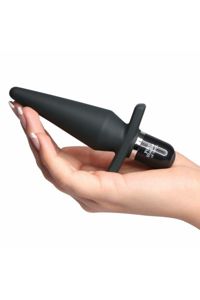 Черная анальная пробка с вибрацией Delicious Fullness Vibrating Butt Plug - 14 см. Черная анальная пробка с вибрацией Delicious Fullness Vibrating Butt Plug - 14 см.