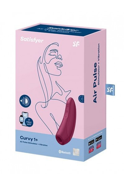 Бордовый вакуум-волновой стимулятор Satisfyer Curvy 1+ Бордовый вакуум-волновой стимулятор Satisfyer Curvy 1+