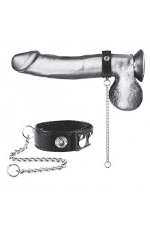Утяжка на пенис с поводком Snap Cock Ring With 12 Leash