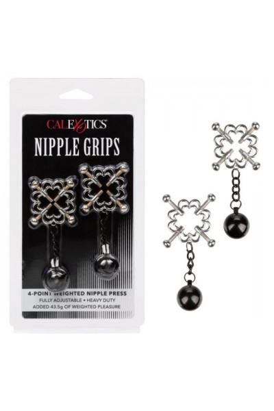 Металлические утяжеленные зажимы для сосков Grips 4-Point Weighted Nipple Press Металлические утяжеленные зажимы для сосков Grips 4-Point Weighted Nipple Press